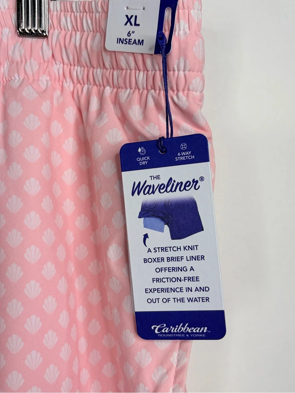 2/$30 Caribbean Pink & White Printed Women's Lounge Shorts